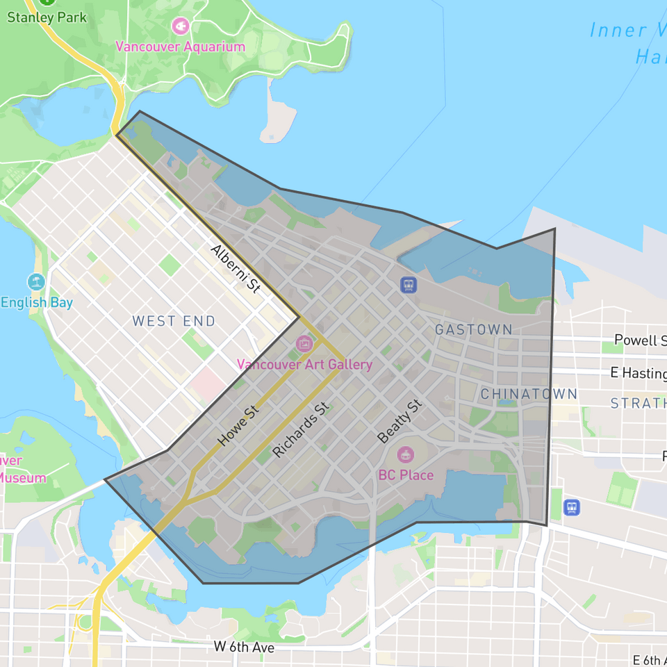 Downtown Vancouver Boundaries